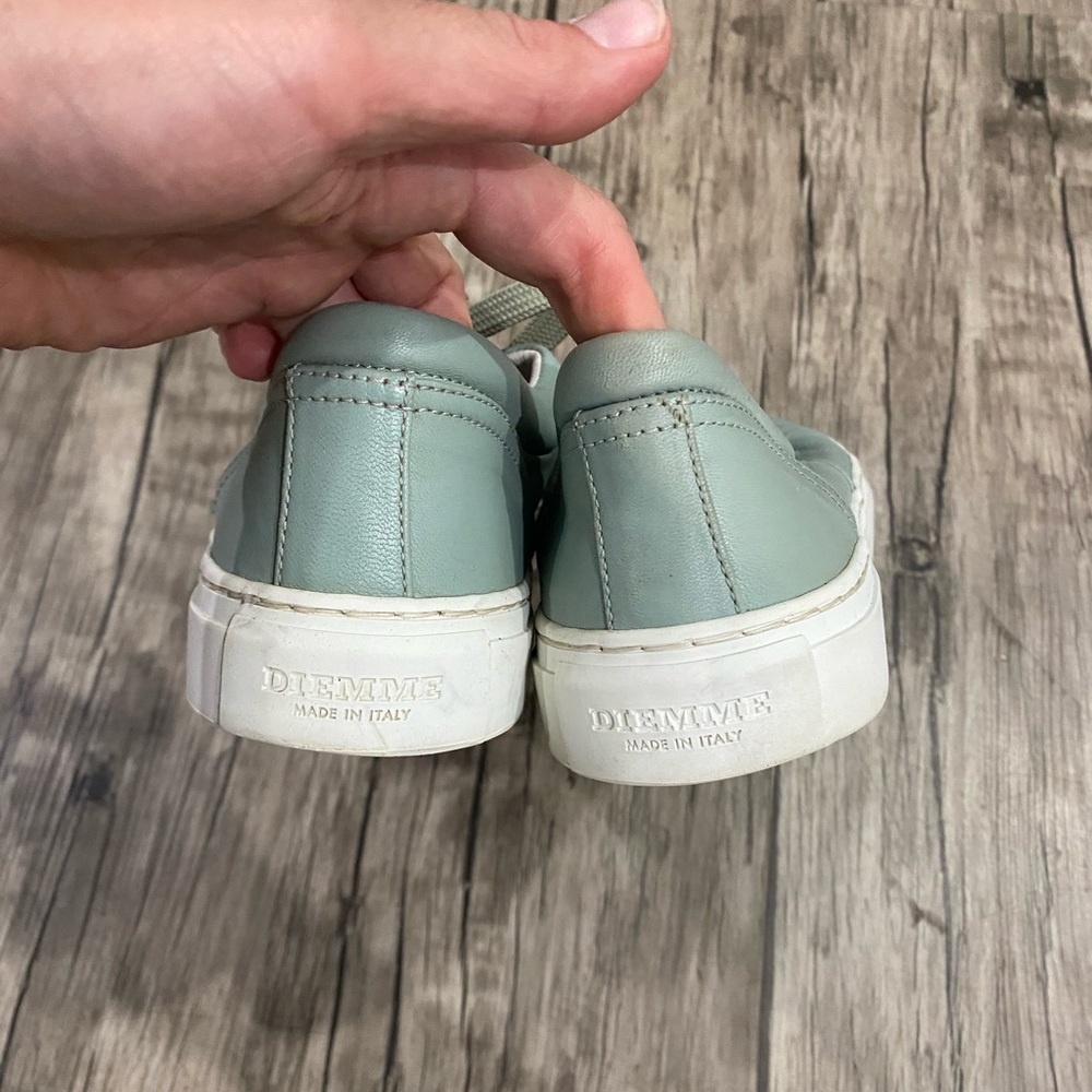 Diemme Mint Green Leather Low-Top Sneakers